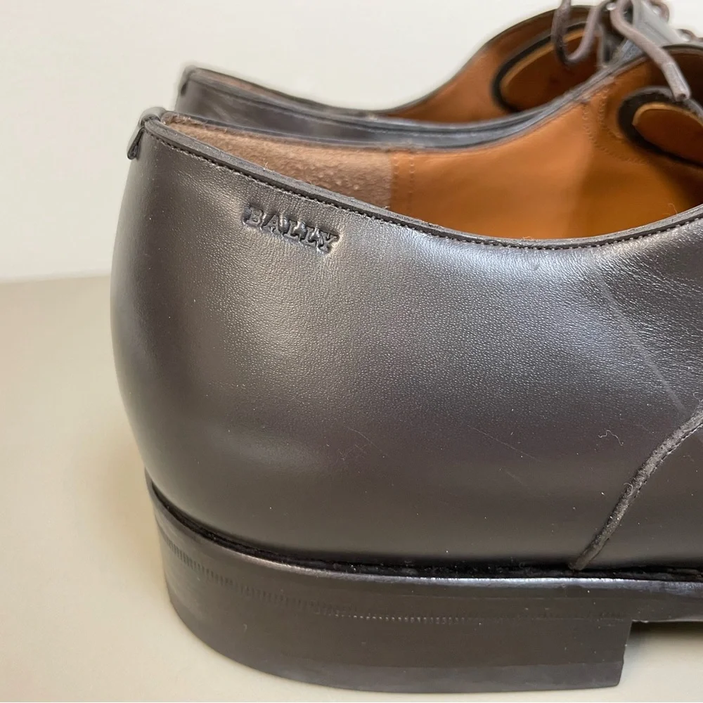 BALLY Abram Leather Cap Toe‎ Oxford Shoes in Chocolate Brown Size 12 D $870